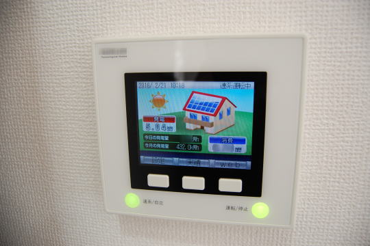 ソーラー発電のモニター