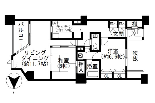 ベルクレール熱海　利便性の高さが魅力　家具・家電付4階2LDKのお部屋