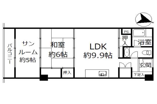 ブルーシー熱海　ロケーション抜群な海際の立地　最上階1LDK